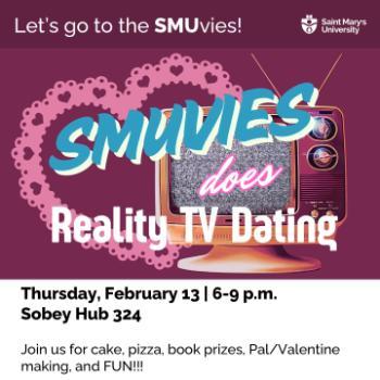 Promotional Image for SMUvies with old fashioned television and a love heart